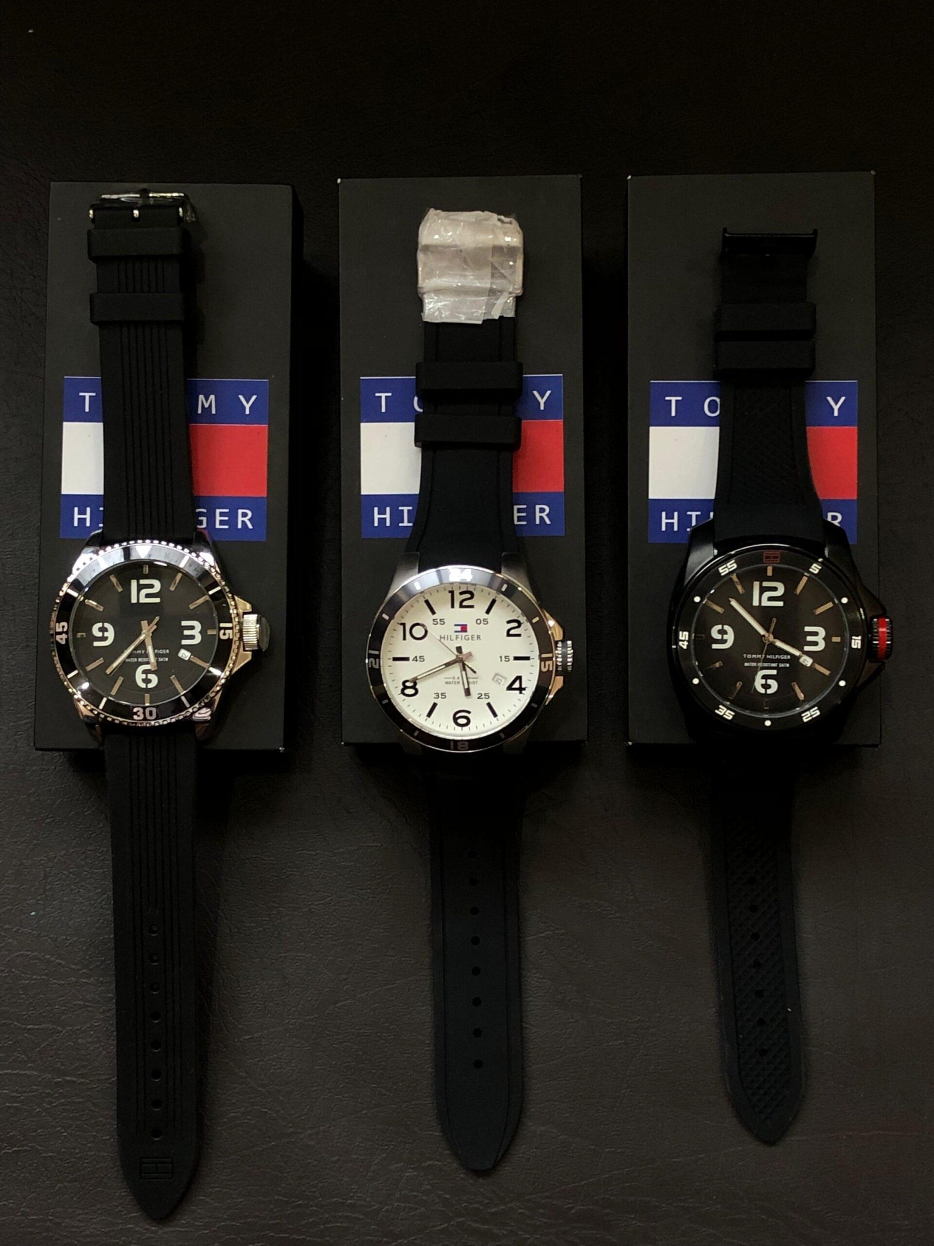 Original Tommy Hilfiger Men's Sport Watch - White Dial with Black Silicone Strap - Image 1