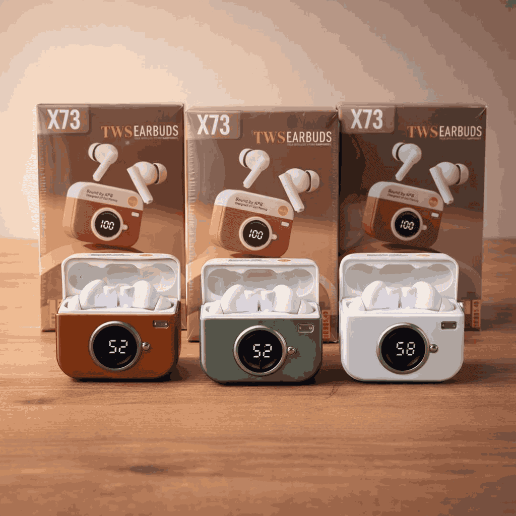 🎮 X73 TWS Wireless Earbuds – Game Box Edition 🎧 | Retro Console Design, LED Battery Display, True Wireless Stereo (Random Color) - Image 4